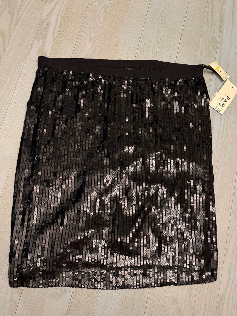 💫NWT PAM’s 100% SILK SEQUINED SKIRT💫